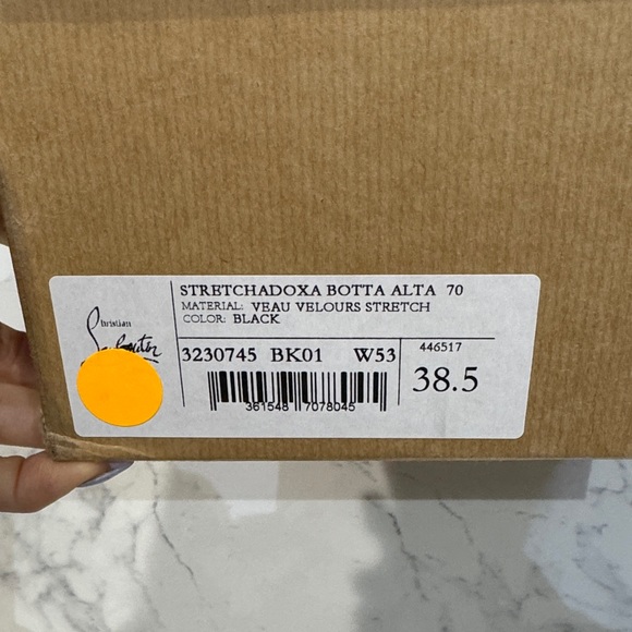 Christian Louboutin Black Suede Over-the-Knee Boots with Red Soles - Picture 9 of 9